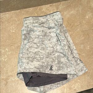 Gray Patterned Athletic Shorts